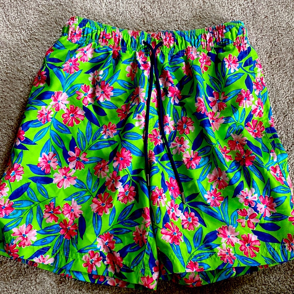 Mens tropical swim trunks